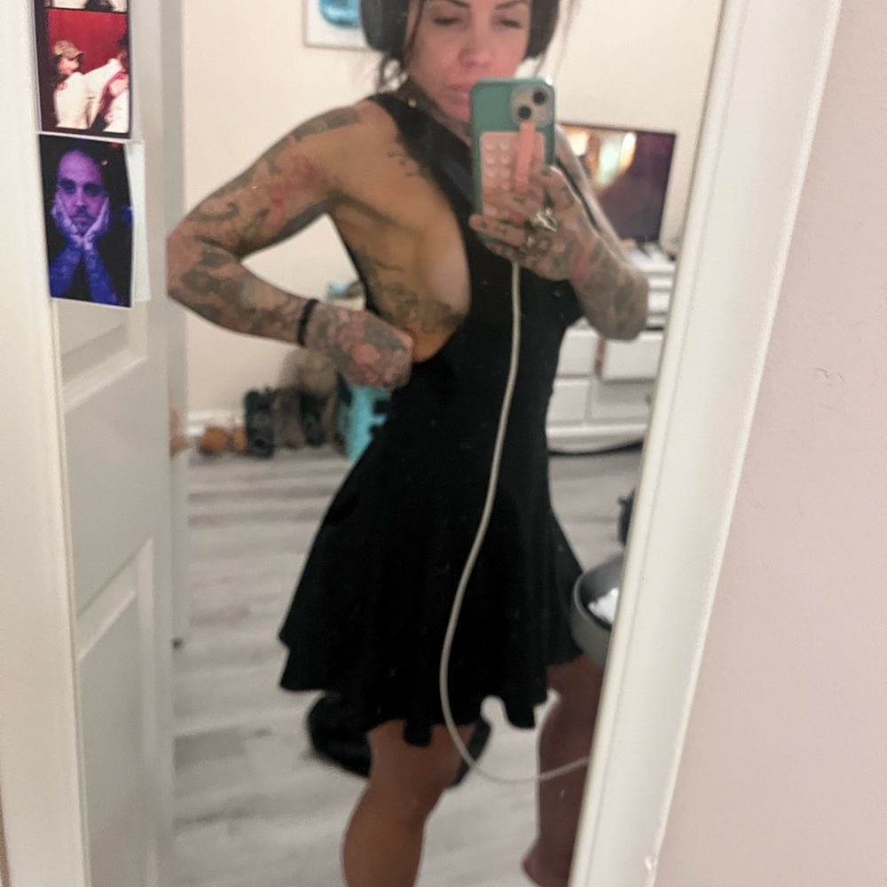 American Apparel Black Backless Dress